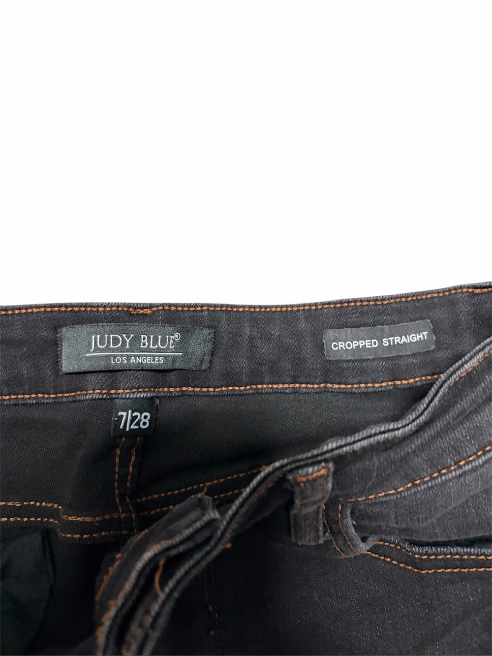Judy Blue Jeans Women's Size Black Cropped Straight Leg Raw Hem - Picture 3 of 13